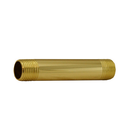 JONES STEPHENS Polished 1/2" x 4" Brass Brass Nipple N17050